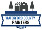 Waterford County Painters logo with a barn graphic and text on blue banner.